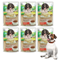 Zestaw 6xStuzzy saszetka karma dla psa WOŁOWINA W SOSIE Bocconcini 6X100G